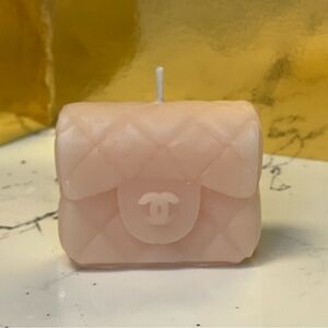 Blush Chanel Scented Candle Pillar Bag | Luxury Gift Decor